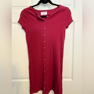 Old Navy Burgundy Ribbed Dress